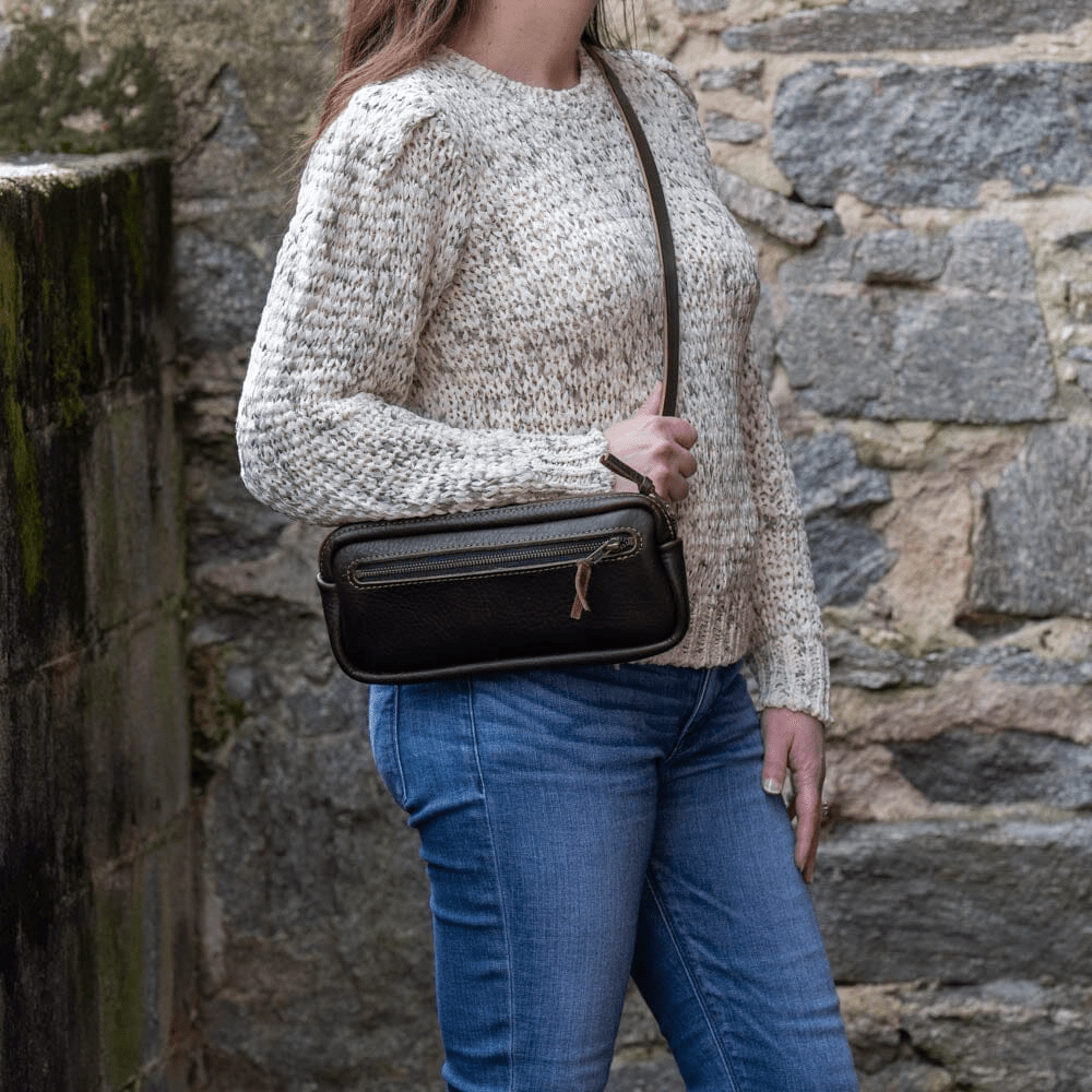 LEATHER FANNY PACK / LEATHER WAIST BAG - DELUXE - TOBACCO