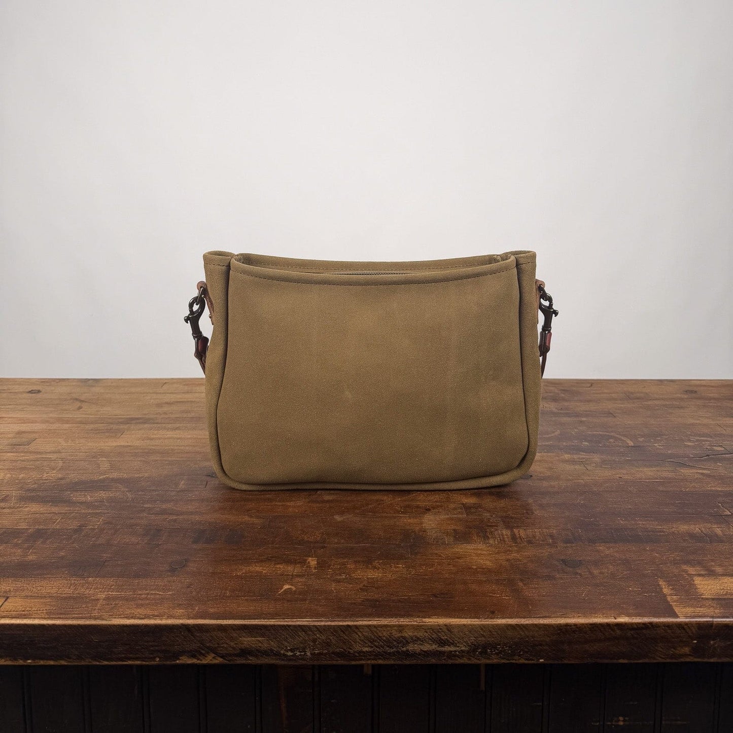 RENNIE LEATHER SHOULDER BAG - MEDIUM - PISTACHIO SUEDE - IN STOCK