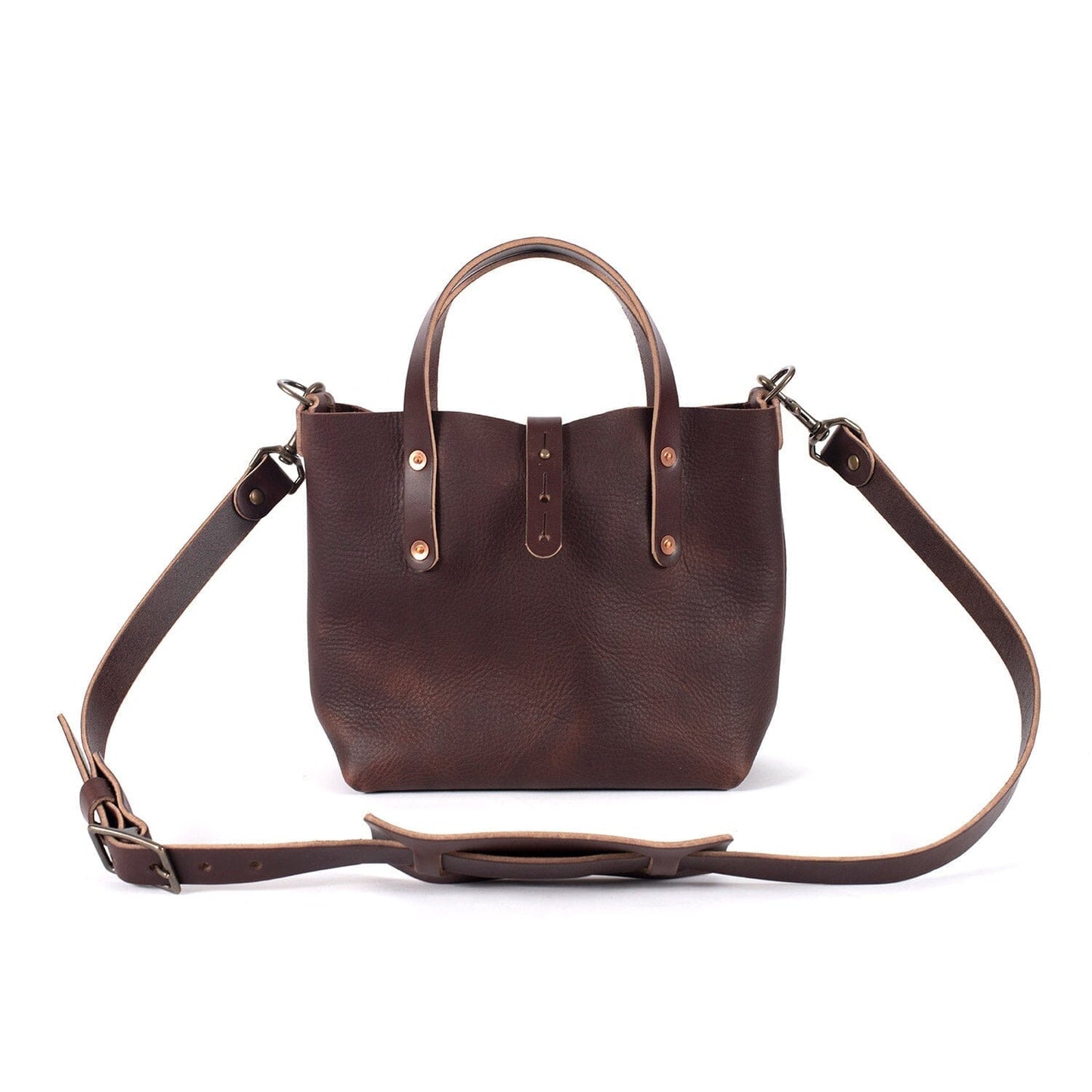 AVERY LEATHER TOTE BAG - MINI CROSSBODY - MOCHA