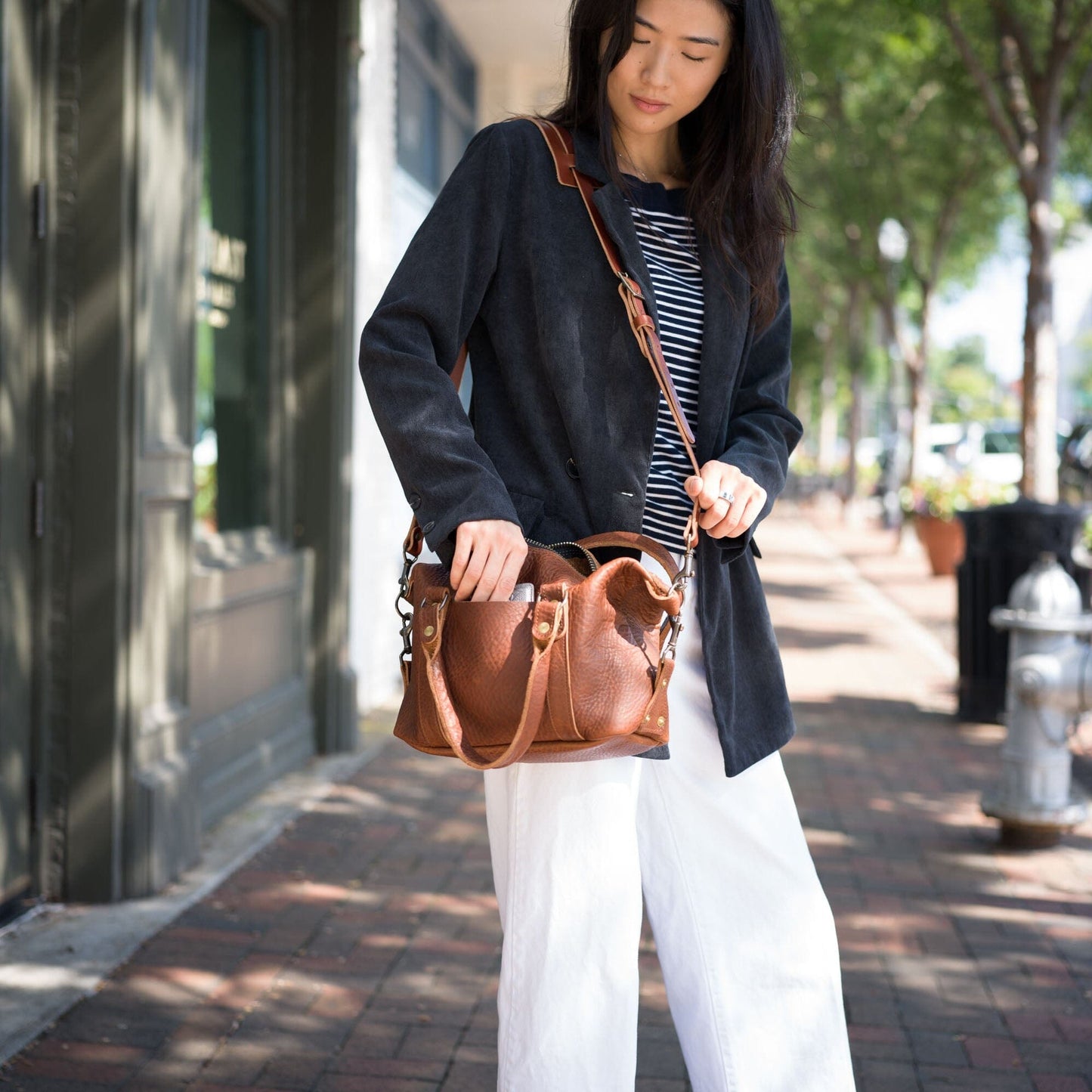 ELEANOR LEATHER HANDBAG - SMALL