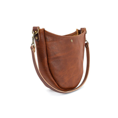 CELESTE LEATHER HOBO BAG - WHISKY BISON