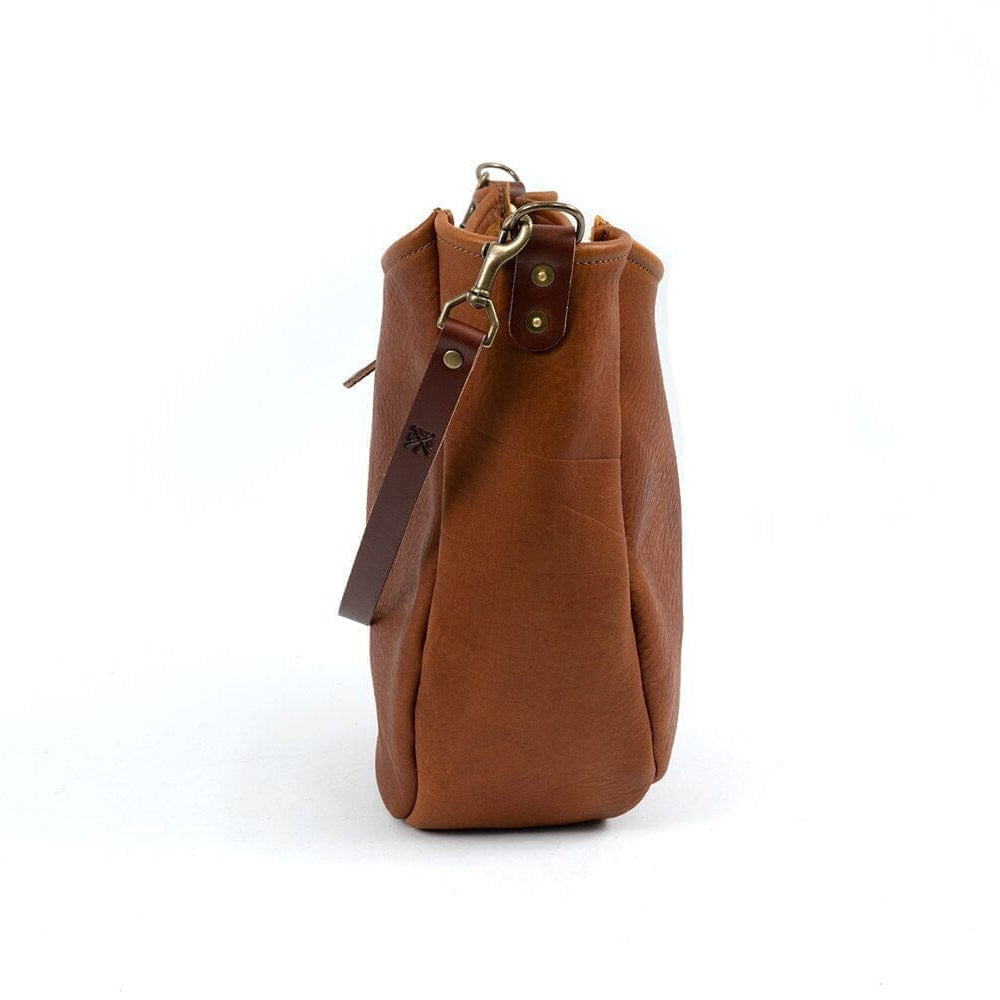 CELESTE LEATHER HOBO BAG - MEDIUM - PEANUT BISON