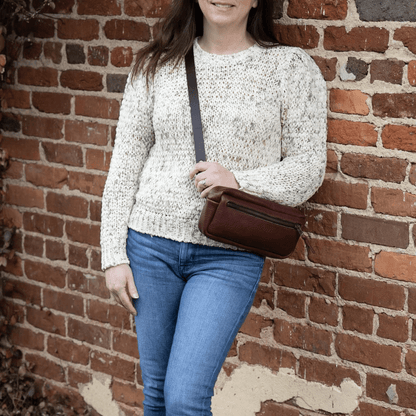 LEATHER FANNY PACK / LEATHER WAIST BAG - MERLOT