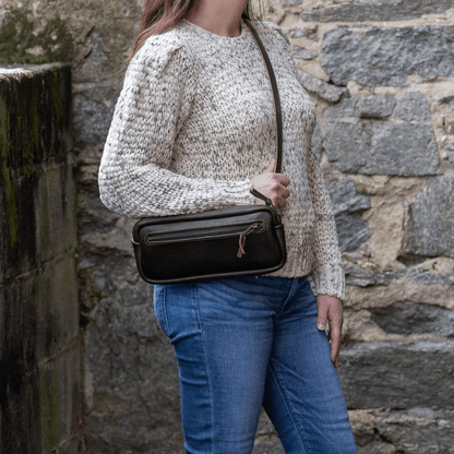 LEATHER FANNY PACK / LEATHER WAIST BAG - DELUXE - TOBACCO