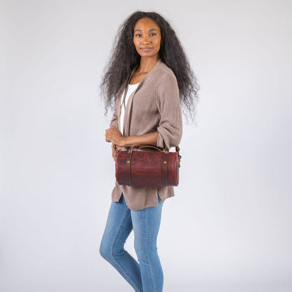 JANE LEATHER CROSSBODY - WINE BISON