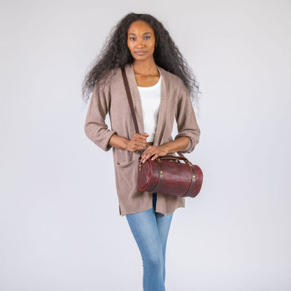 JANE LEATHER CROSSBODY - WINE BISON