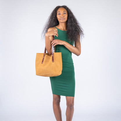 AVERY LEATHER TOTE BAG - MEDIUM - DESERT SUEDE