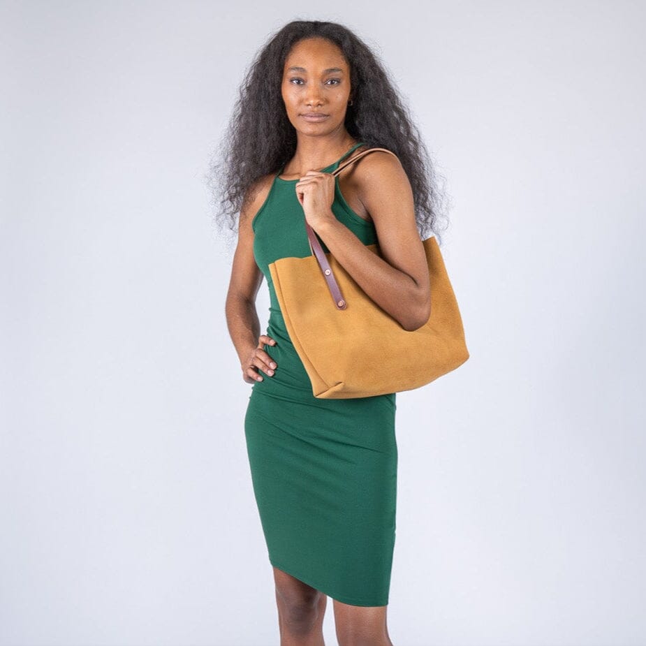 AVERY LEATHER TOTE BAG - MEDIUM - DESERT SUEDE