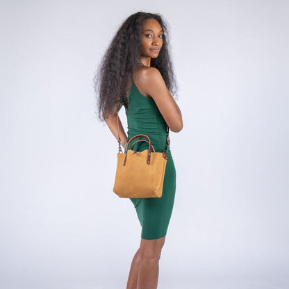 AVERY LEATHER TOTE BAG - MINI CROSSBODY - DESERT SUEDE - IN STOCK