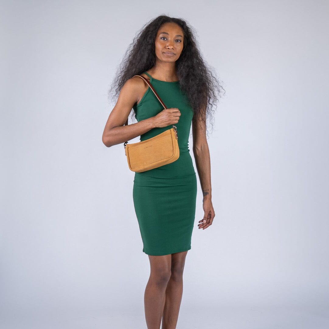 RENNIE LEATHER SHOULDER BAG - DESERT SUEDE - IN STOCK