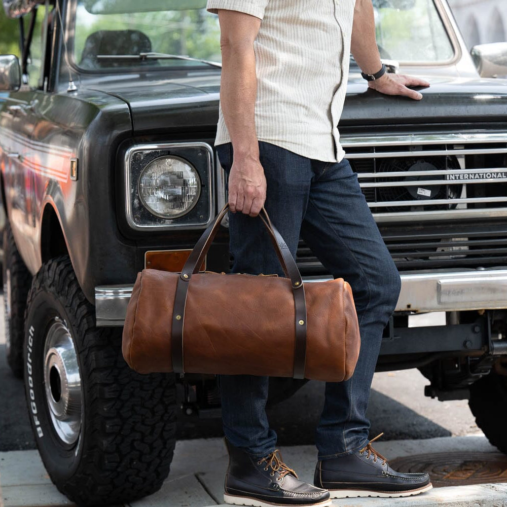 WILLIAM LEATHER WEEKENDER DUFFLE BAG