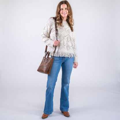 AVERY LEATHER TOTE BAG - MINI CROSSBODY - HICKORY BISON