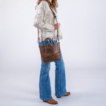 AVERY LEATHER TOTE BAG - MINI CROSSBODY - HICKORY BISON