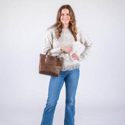 AVERY LEATHER TOTE BAG - MINI CROSSBODY - HICKORY BISON