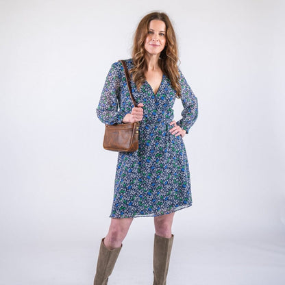 RENNIE LEATHER SHOULDER BAG - HICKORY BISON