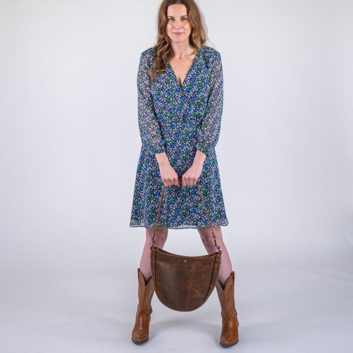 CELESTE LEATHER HOBO BAG - HICKORY BISON