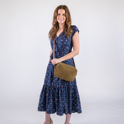 SARAH LEATHER CROSSBODY - PISTACHIO SUEDE