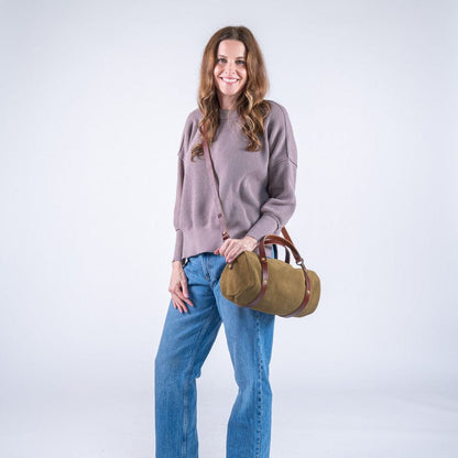 JANE LEATHER CROSSBODY - PISTACHIO SUEDE
