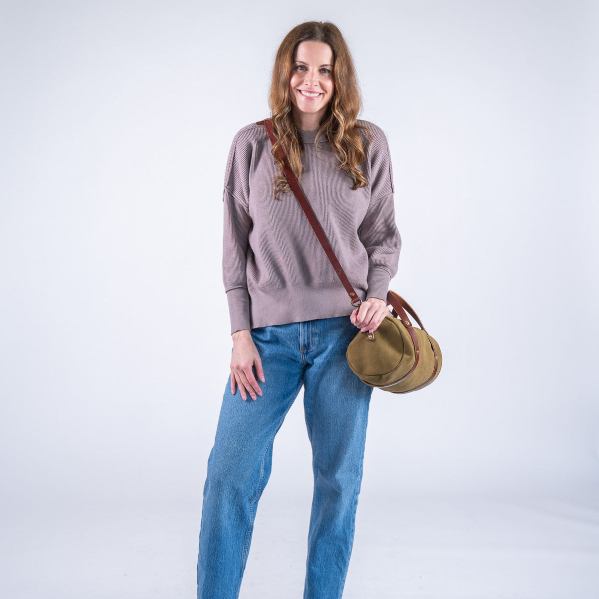 JANE LEATHER CROSSBODY - PISTACHIO SUEDE