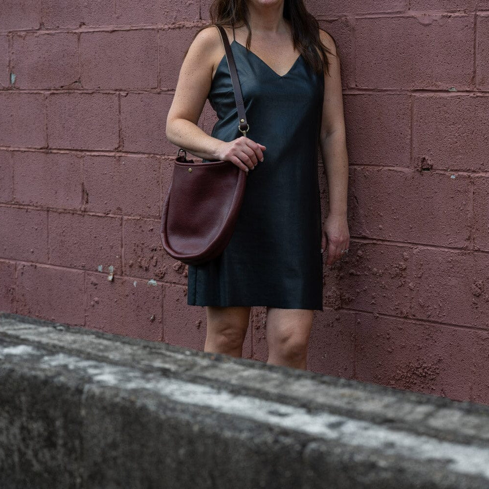 CELESTE LEATHER HOBO BAG - BERMUDA