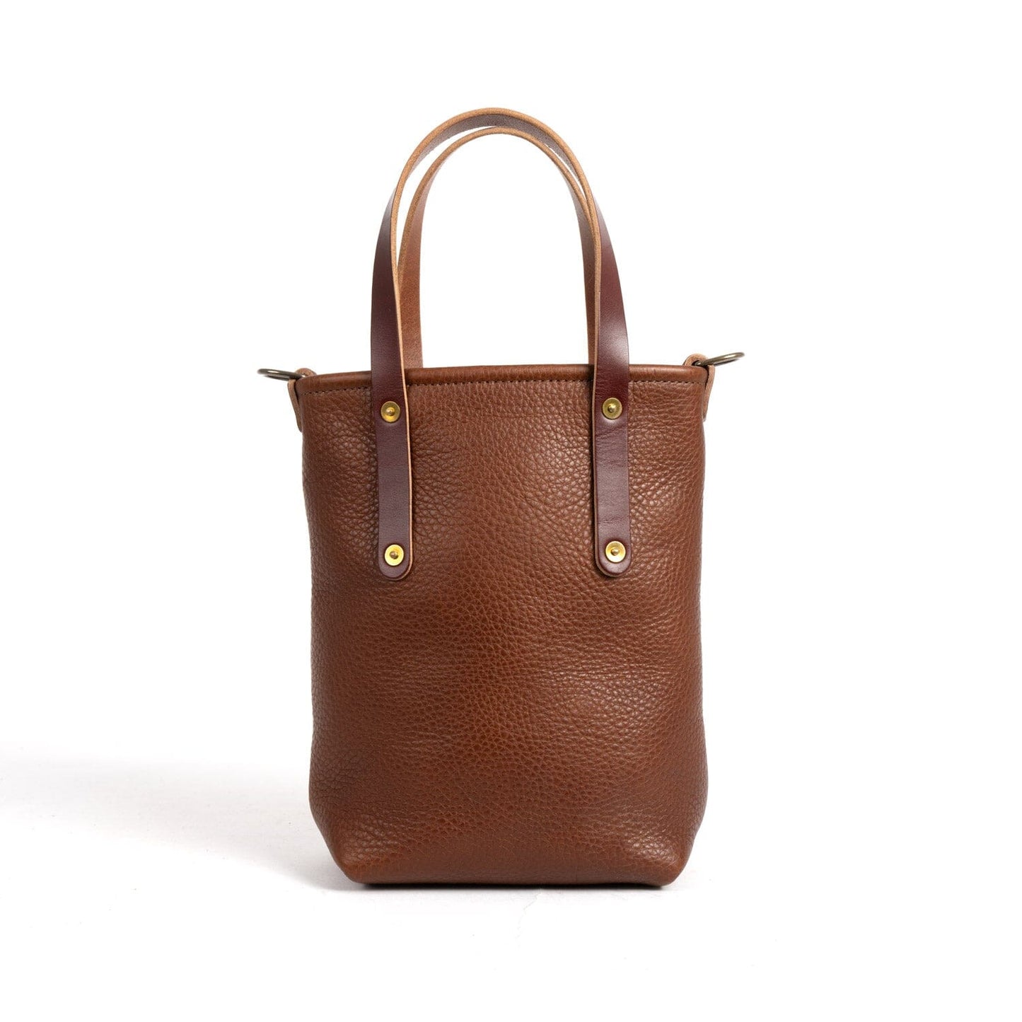 AVERY LEATHER TOTE - SLIM - SMALL - SADDLE - D-RINGS - IN STOCK
