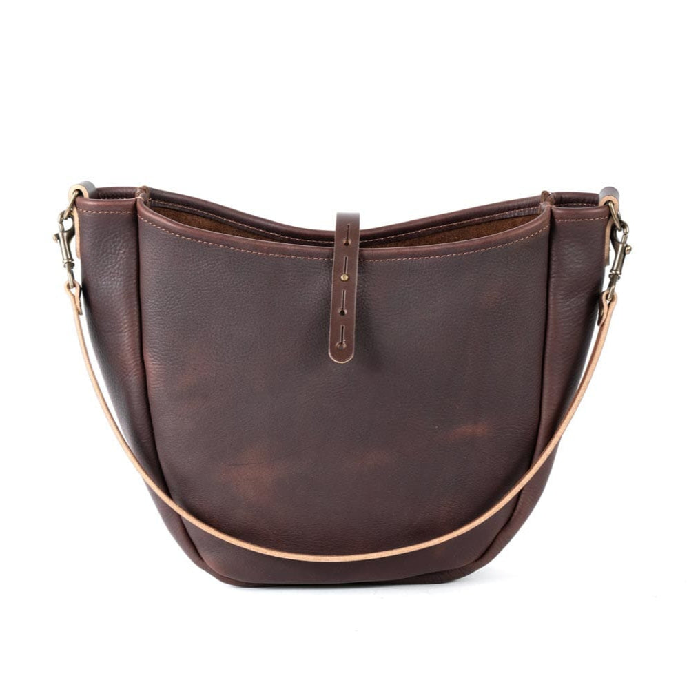 CELESTE LEATHER HOBO BAG - MEDIUM - MOCHA
