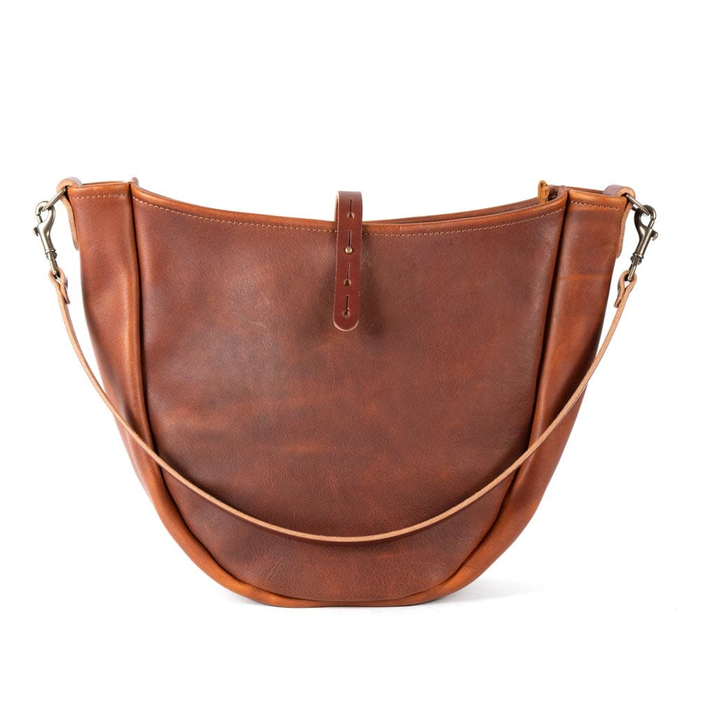 CELESTE LEATHER HOBO BAG - MEDIUM - GRAPE BISON