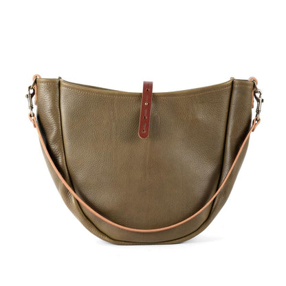 CELESTE LEATHER HOBO BAG - MEDIUM - OLIVE