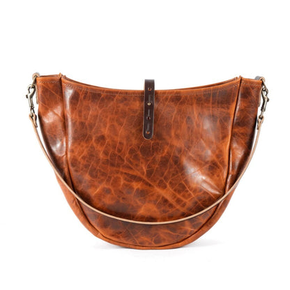 CELESTE LEATHER HOBO BAG - MEDIUM - PEANUT BISON