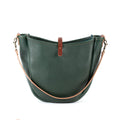 CELESTE LEATHER HOBO BAG - MEDIUM - FOREST GREEN