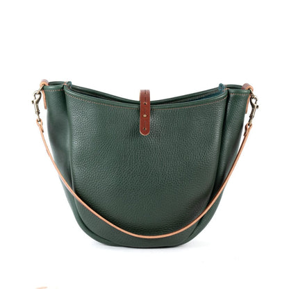 CELESTE LEATHER HOBO BAG - MEDIUM - FOREST GREEN