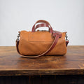 FLORENCE LEATHER CROSSBODY BAG - HONEY - HEMMED POCKET - SADDLE STRAPS -  IN STOCK