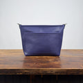 AVERY CROSSBODY - SMALL - VIOLET - OPEN ZIPPER - HEMMED FRONT POCKET - BLACK STRAP LEATHER - IN STOCK