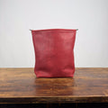 AVERY CROSSBODY - SLIM MEDIUM - GARNET RED - HEMMED TOP - MOCHA D-RING LEATHER - IN STOCK