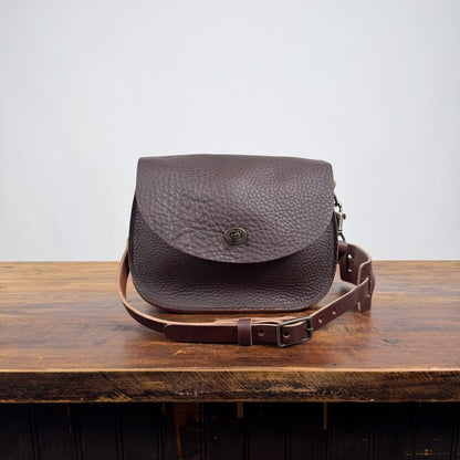 VIVIAN SATCHEL LEATHER CROSSBODY DELUXE - MOCHA - IN STOCK