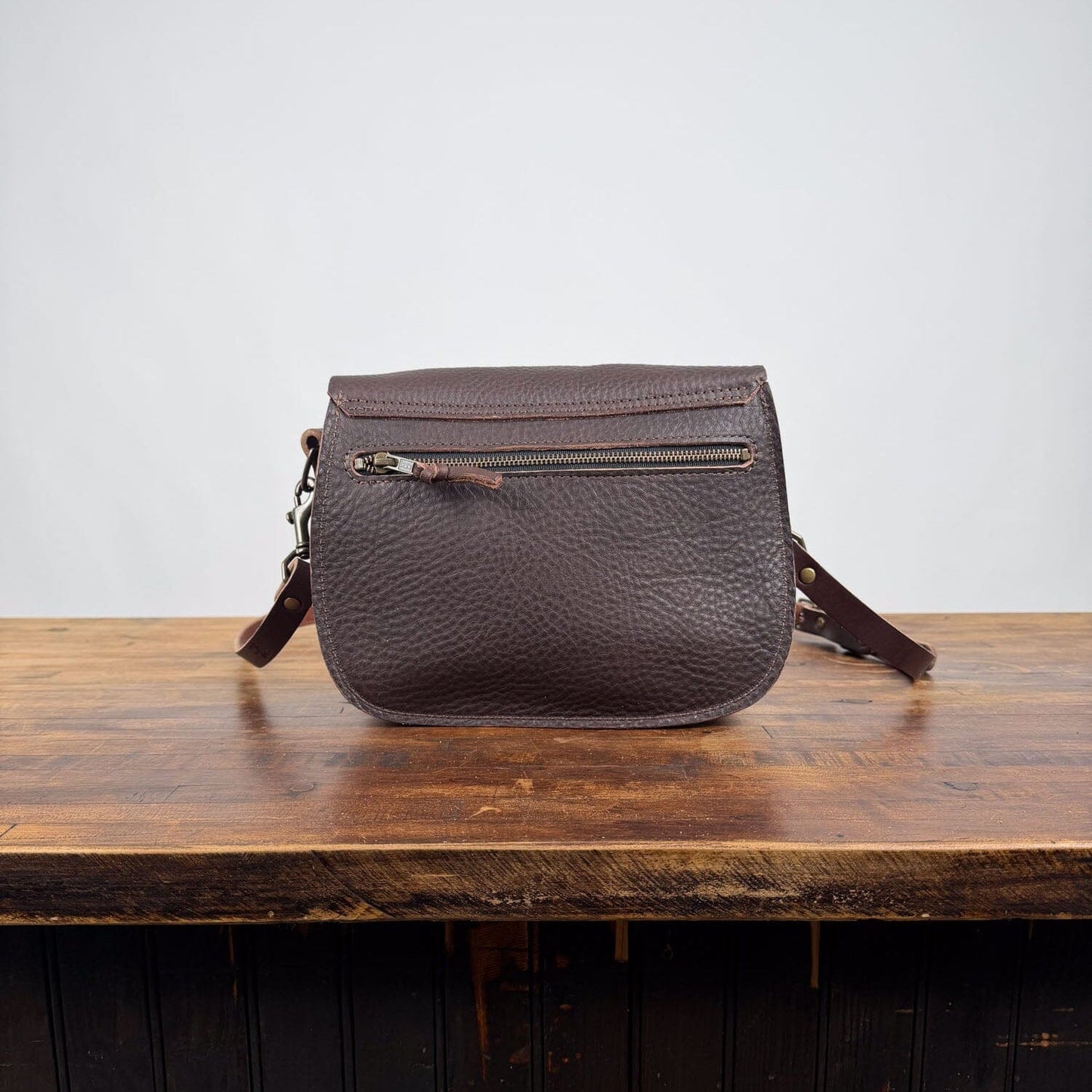 VIVIAN SATCHEL LEATHER CROSSBODY DELUXE - MOCHA - IN STOCK