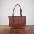 AVERY LEATHER TOTE BAG - MEDIUM  - SADDLE - CENTER SNAP - RANGE MARKS- IN STOCK