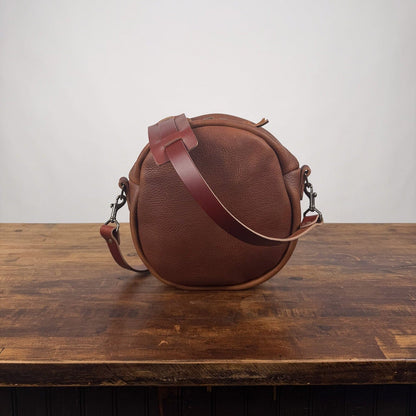 MAPLE CIRCLE CROSSBODY BAG - LARGE - SADDLE - FIRST BAG MADE - IN STOCK
