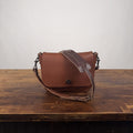 KINDLE LEATHER SATCHEL - SMALL - SADDLE - TURN LOCK - FIRST BAG MADE - IN STOCK (Copy)
