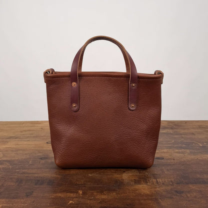 AVERY LEATHER TOTE BAG - MINI CROSSBODY - SADDLE - ZIPPER - IN STOCK