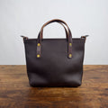 AVERY LEATHER TOTE BAG - MINI CROSSBODY - MOCHA - ZIPPER - 10 YEAR LOGO - BRASS RIVETS - NEARLY PERFECT - IN STOCK