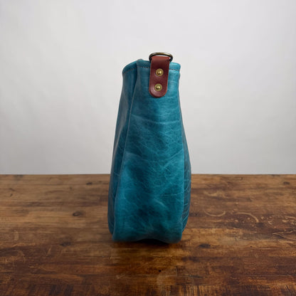 CELESTE LEATHER HOBO BAG - LARGE - COBALT BISON - NEARLY PERFECT - IN STOCK
