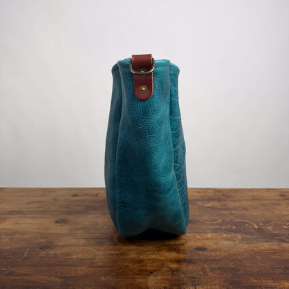 CELESTE LEATHER HOBO BAG - LARGE - COBALT BISON - NEARLY PERFECT - IN STOCK