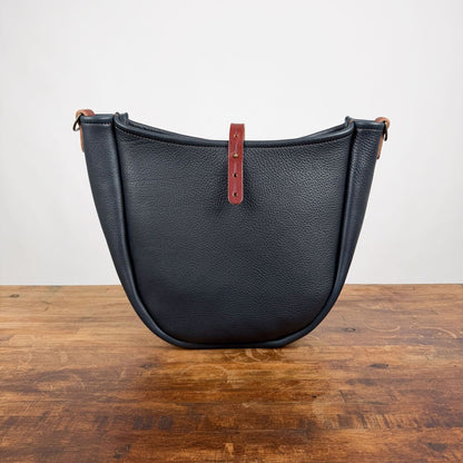 CELESTE LEATHER HOBO BAG - MEDIUM - NAVY - IN STOCK