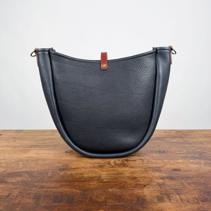 CELESTE LEATHER HOBO BAG - MEDIUM - NAVY - IN STOCK