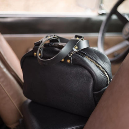 HOFFMAN LEATHER CROSSBODY BAG - BLACK