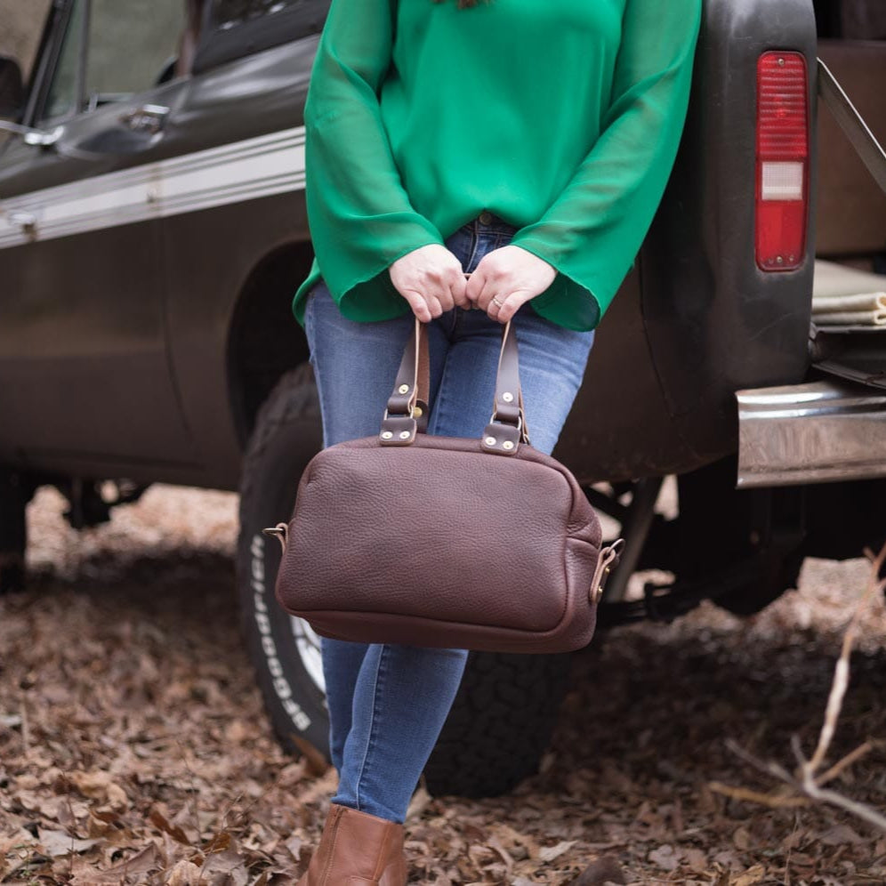HOFFMAN LEATHER CROSSBODY BAG - MOCHA