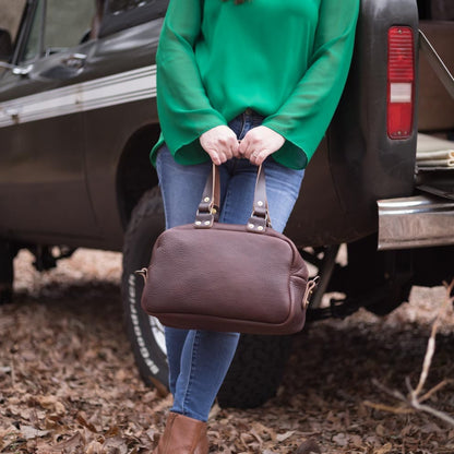 HOFFMAN LEATHER CROSSBODY BAG - MOCHA