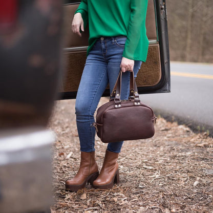 HOFFMAN LEATHER CROSSBODY BAG - MOCHA