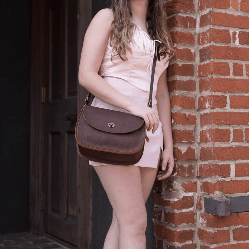 VIVIAN SATCHEL LEATHER CROSSBODY DELUXE - SMOKEY BLUE